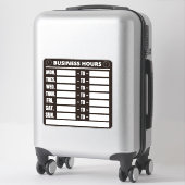 Sticker Panneau Heures d'ouverture (Sur valise)
