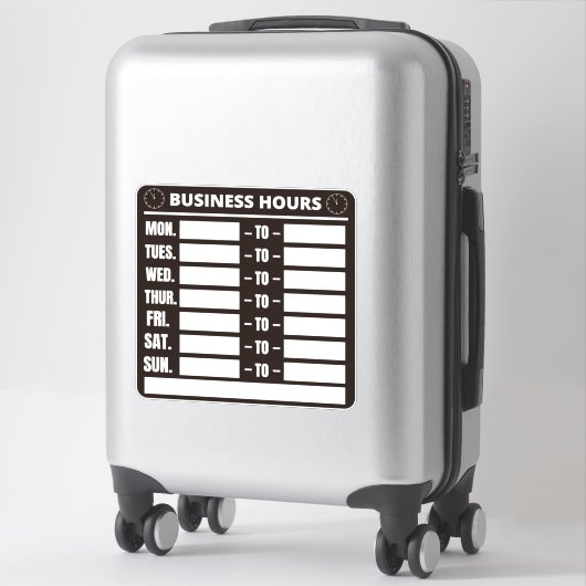 Sticker Panneau Heures d'ouverture (Sur valise)