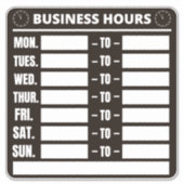 Sticker Panneau Heures d'ouverture (Devant)