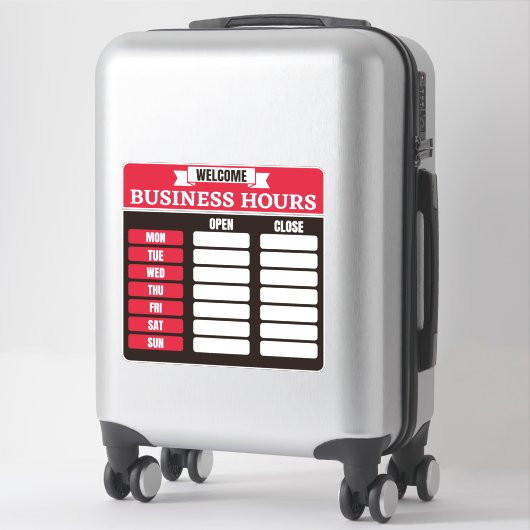Sticker Panneau Heures d'ouverture, Heures d'ouverture Sig (Sur valise)