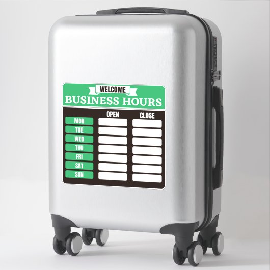Sticker Panneau Heures d'ouverture, Heures d'ouverture Sig (Sur valise)