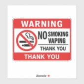 Sticker Panneau Interdiction de Fumer et de Vaper - Sensib (Feuille)