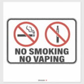 Sticker Panneau Interdiction de Fumer et de Vaper - Sensib (Feuille)