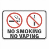 Sticker Panneau Interdiction de Fumer et de Vaper - Sensib (Devant)