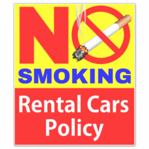 Sticker Panneau Interdiction de Fumer pour Voitures de Loc
