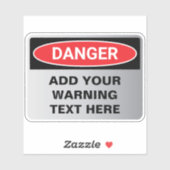 Sticker Panneau personnalisé Avertissement de danger (Feuille)