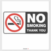 Sticker Panneau poli d'interdiction de fumer - Merci de ne (Feuille)