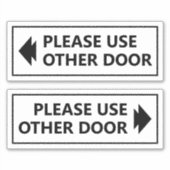 Sticker Panneau Prière d'Utiliser l'Autre Porte avec Flèch (Devant)