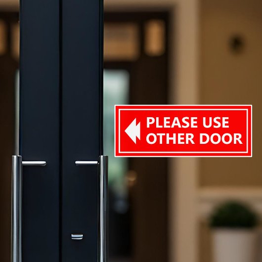 Sticker Panneau Prière d'Utiliser l'Autre Porte avec Flèch