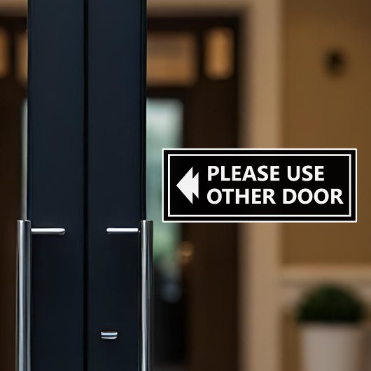 Sticker Panneau Prière d'Utiliser l'Autre Porte avec Flèch