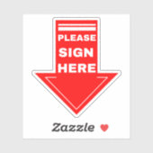 Sticker Panneau rouge ici (Feuille)