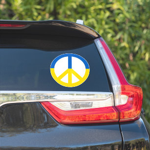 Sticker Panneau SYMBOLE DE LA PAIX Ukraine Bleu Jaune Drap