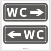 Sticker Panneau toilette WC (Feuille)