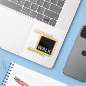 Sticker Panneau Walk Cross Walk (Ordinateur portable avec iPhone)
