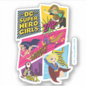 Sticker Panneaux d'action pour filles Super Hero DC (Devant)