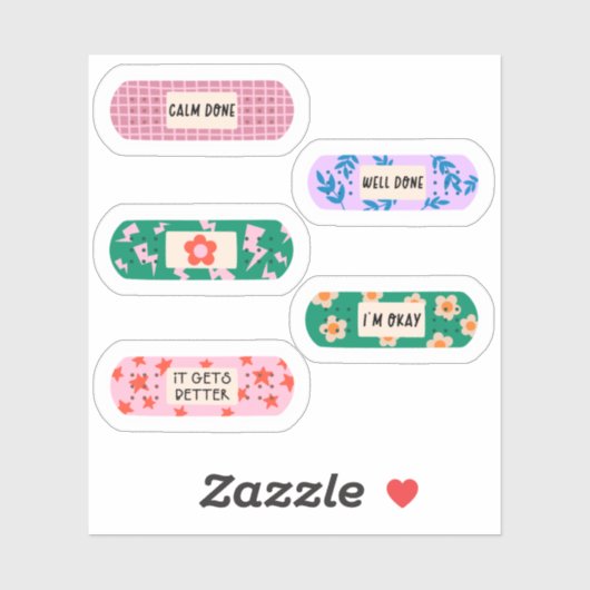 Sticker Pansement Motivationnel super - Vibes de guérison  (Feuille)