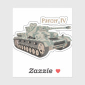 Sticker Panzer IV char de combat allemand 2ÈME GUERRE MOND (Feuille)