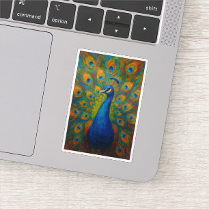 Sticker Paon à l'aquarelle