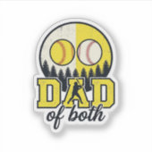 Sticker Papa Baseball Softball des Deux Conception Vectori (Devant)