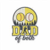Sticker Papa Baseball Softball des Deux Conception Vectori (Devant)