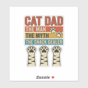 Sticker Papa Chat Le Fournisseur De Snacks Chemise Vintage