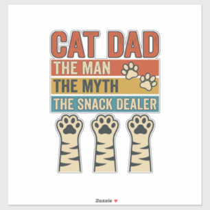 Sticker Papa Chat Le Fournisseur de Snacks Chemise Vintage