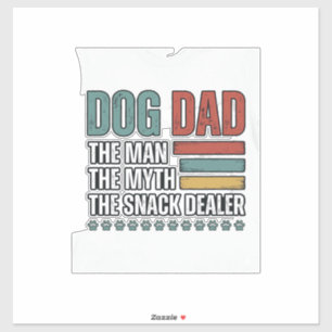 Sticker Papa Chien Le Fournisseur de Snacks Chemise Vintag
