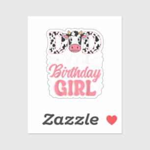 Sticker Papa De L'Anniversaire Fille Vache Père Papa