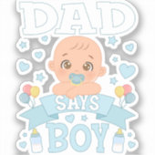 Sticker Papa dit Grossesse Garçon Vinyl rose ou bleu (Recto)