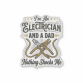 Sticker Papa électricien Rien ne me choque Chemise vintage (Devant)