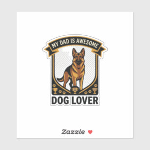 Sticker Papa est un amant de chien génial Berger allemand