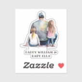 Sticker Papa et filles personnalisées (9) (Feuille)