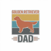 Sticker Papa Golden Retriever Conception Vectorielle pour (Devant)
