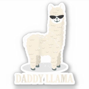 Sticker Papa Lama Alpaga Amoureux des Animaux Drôles