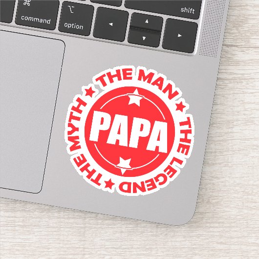 Sticker Papa. L'Homme. Le Mythe. La Légende. (Détail)
