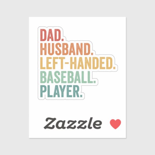 Sticker Papa Mari Baseball gauche légende (Feuille)