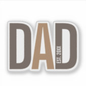 Sticker Papa personnalisé Brown moderne établi (Devant)