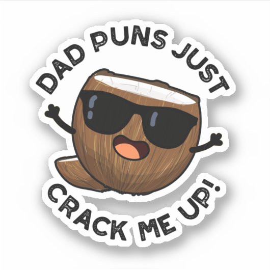 Sticker Papa Puns M'Accroche Un Drôle Jeu De Coco (Devant)