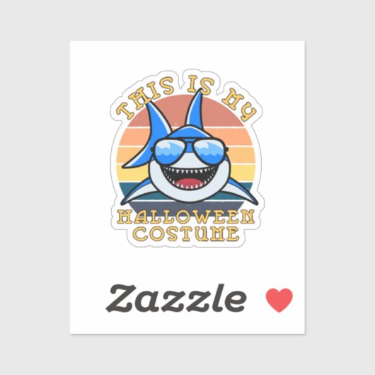 Sticker Papa Requin Soleil Couchant Drôle Épouvantable (Feuille)