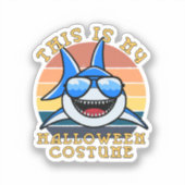 Sticker Papa Requin Soleil Couchant Drôle Épouvantable (Recto)