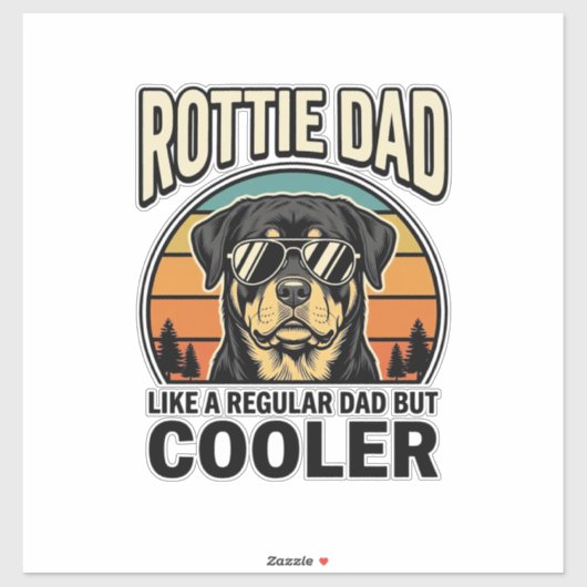 Sticker Papa Rottie comme un papa normal mais design plus  (Feuille)