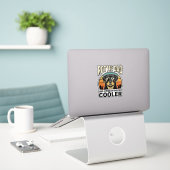 Sticker Papa Rottie comme un papa normal mais design plus (Ordinateur portable sur le bureau)