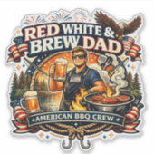 Sticker Papa Rouge Blanc & Bière (Devant)