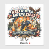 Sticker Papa Rouge Blanc & Bière (Feuille)