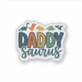 Sticker Papa Saurus Mignon Papa Dinosaure Conception Vecto (Devant)
