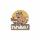 Sticker PAPABARA Conception Vectorielle Papa Capybara Rétr (Devant)