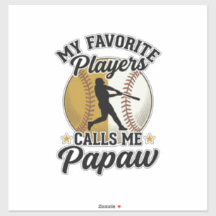 Sticker Papaw de baseball joueurs préférés Vintage T-shirt