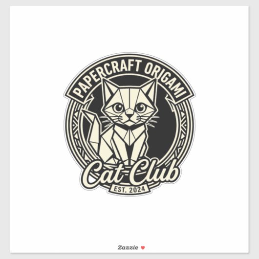 Sticker Papercraft Origami Chat Drôle Chat Graphique - Pap (Feuille)