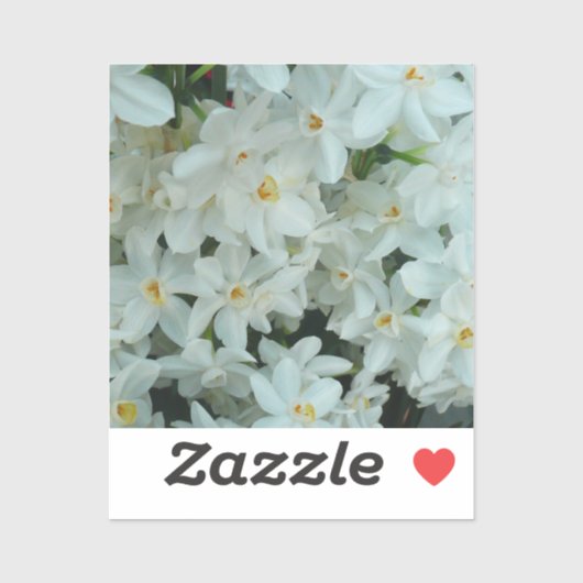 Sticker Paperwhite Narcissus Fleurs blanches délicates (Feuille)