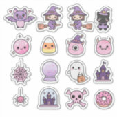 Sticker Papeterie de sorcière kawaii et pastel & pack d'au (Devant)